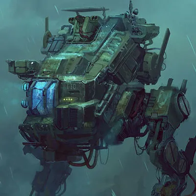 A mech walker robot featured in Ghost Modem